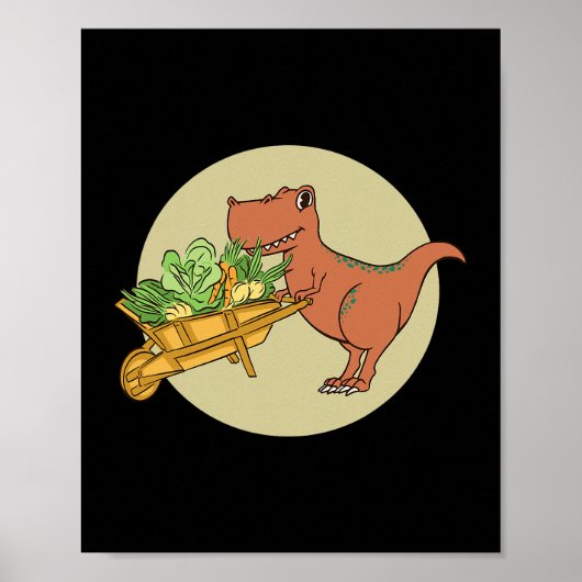 Veggiesaurus Proud Vegan Vegetarian Dinosaur Lover Poster (Voorkant)