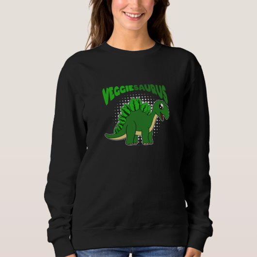 Veggiesaurus Proud Vegan Vegetarian Dinosaur Trui (Voorkant)