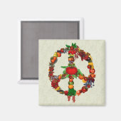Vegie Peace Sign Magneet (Voorkant / Achterkant)
