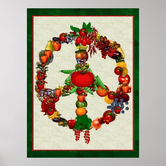 Vegie Peace Sign Poster (Voorkant)