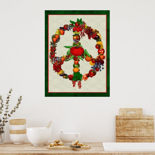 Vegie Peace Sign Poster (Keuken)