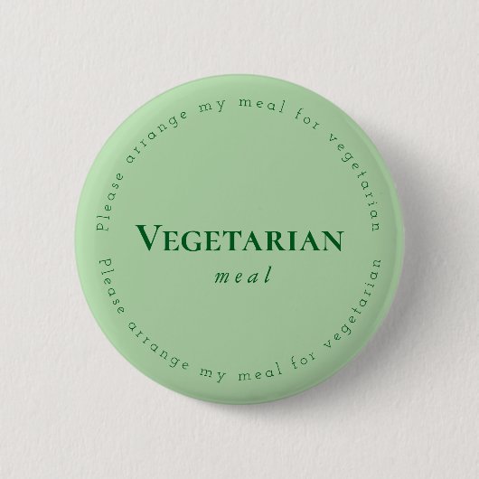 Vegitarian meal Request Badge, Green Ronde Button 5,7 Cm (Voorkant)