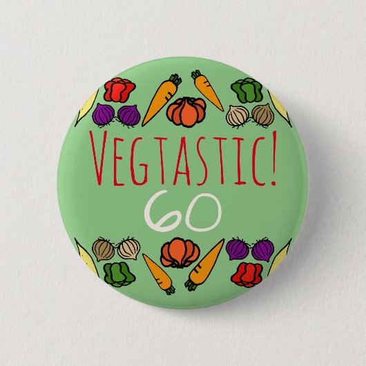 Vegtastic! Vegan Any Age Birthday Ronde Button 5,7 Cm (Voorkant)