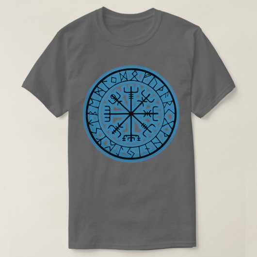 Vegvisir Ancient Runes Compass van de Viking T-shirt (Design voorkant)