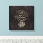 Vegvisir and Tree of life - Yggdrasil Canvas Afdruk (Insitu (Houten vloer))