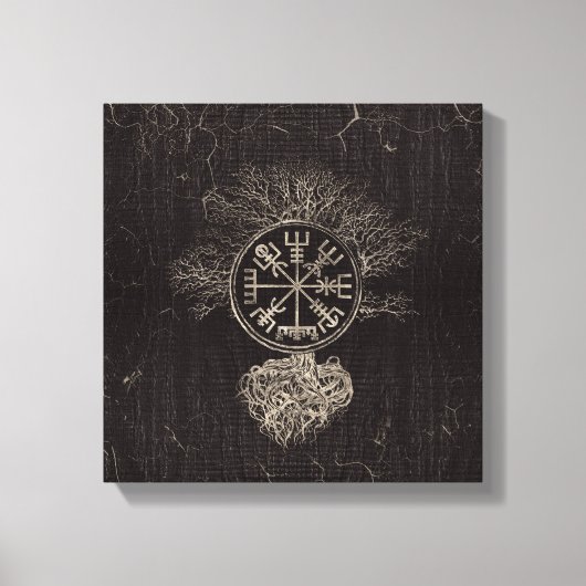Vegvisir and Tree of life - Yggdrasil Canvas Afdruk (Voorkant)