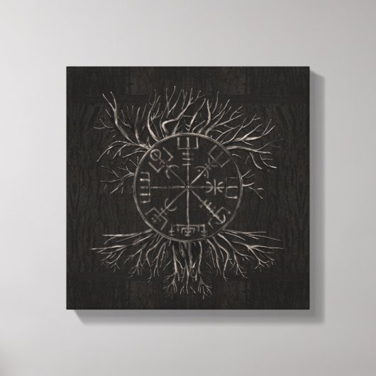 Vegvisir and Tree of life Yggdrasil Canvas Afdruk (Voorkant)