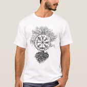 Vegvisir and Tree of life - Yggdrasil T-shirt (Voorkant)