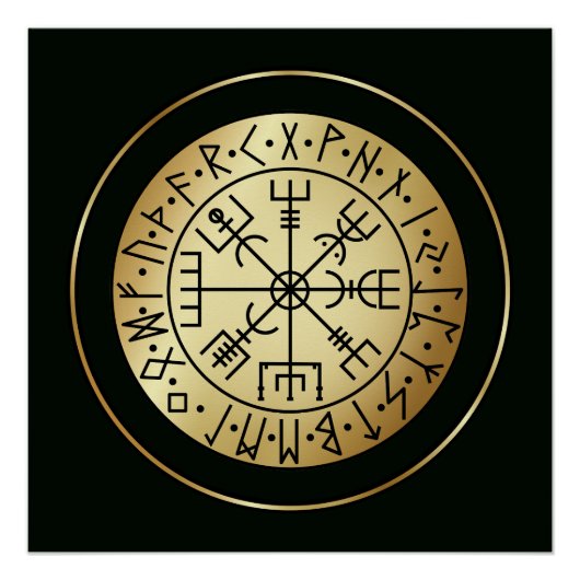 Vegvisir Compass: Rondes van IJsland Perfect Poster (Voorkant)