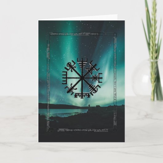 Vegvisir Compass/Wayfinder Rune greetings card Kaart (Voorkant)