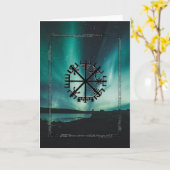 Vegvisir Compass/Wayfinder Rune greetings card Kaart (Gele Bloem)