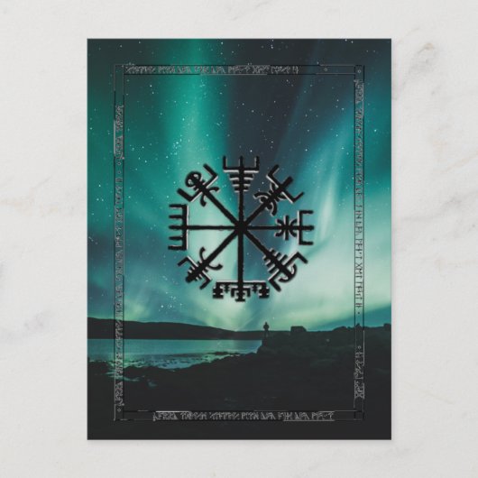 Vegvisir Compass/Wayfinder Viking Rune Briefkaart (Voorkant)