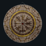 Vegvisir. De Magische Navigatie Viking Compass Dartbord<br><div class="desc">Vegvisir. De Magische Navigatie Viking CompassRunescript van het Ancient Medieval IJslands Manuscript Boek. Talisman voor geluk op de weg en goede reis.</div>