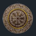 Vegvisir. De Magische Navigatie Viking Compass Dartbord<br><div class="desc">Vegvisir. De Magische Navigatie Viking CompassRunescript van het Ancient Medieval IJslands Manuscript Boek. Talisman voor geluk op de weg en goede reis.</div>