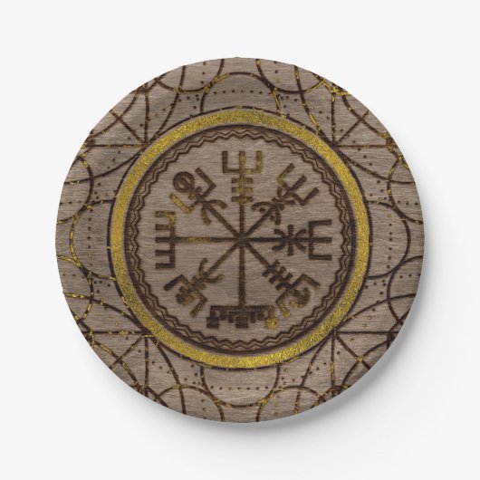 Vegvisir. De Magische Navigatie Viking Compass Papieren Bordje (Voorkant)