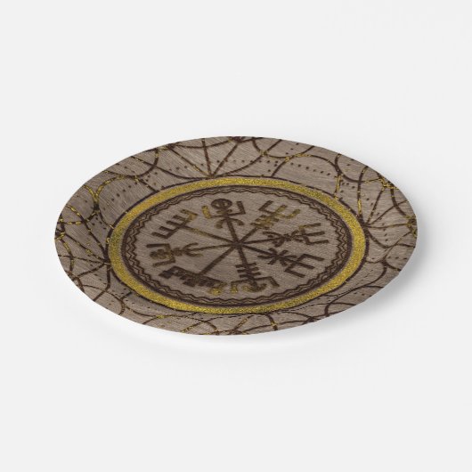 Vegvisir. De Magische Navigatie Viking Compass Papieren Bordje (Gekanteld)