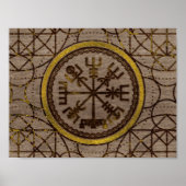 Vegvisir. De Magische Navigatie Viking Compass Poster (Voorkant)