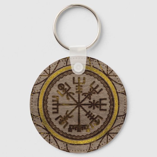 Vegvisir. De Magische Navigatie Viking Compass Sleutelhanger (Voorkant)