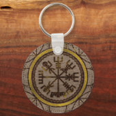 Vegvisir. De Magische Navigatie Viking Compass Sleutelhanger (Voorkant)