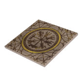 Vegvisir. De Magische Navigatie Viking Compass Tegeltje (Zijkant)