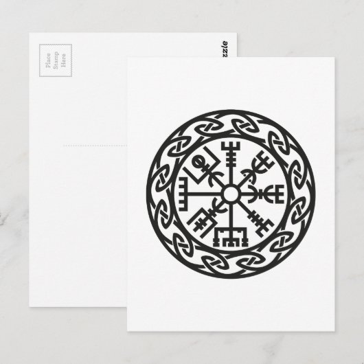 Vegvísir, IJsland, reisbureau, bescherming Briefkaart (Voorkant / Achterkant)