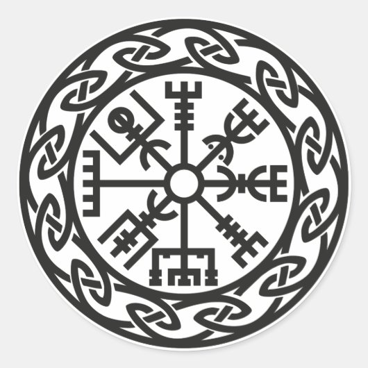 Vegvísir, IJsland, reisbureau, bescherming Ronde Sticker (Voorkant)