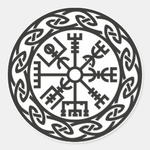 Vegvísir, IJsland, reisbureau, bescherming Ronde Sticker