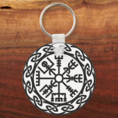 Vegvísir, IJsland, reisbureau, bescherming Sleutelhanger (Voorkant)