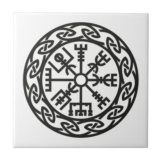 Vegvísir, IJsland, reisbureau, bescherming Tegeltje (Voorkant)