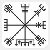 Vegvisir IJslands Viking Protection Sigil Vierkante Sticker (Voorkant)