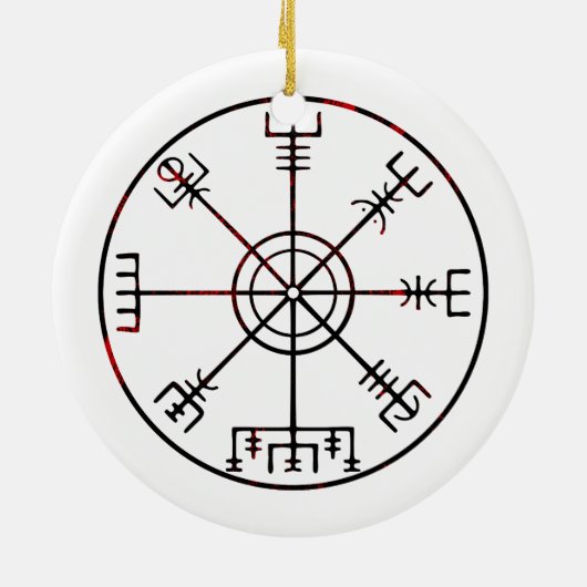 Vegvisir IJslandse beschermende runen Keramisch Ornament (Achterkant)