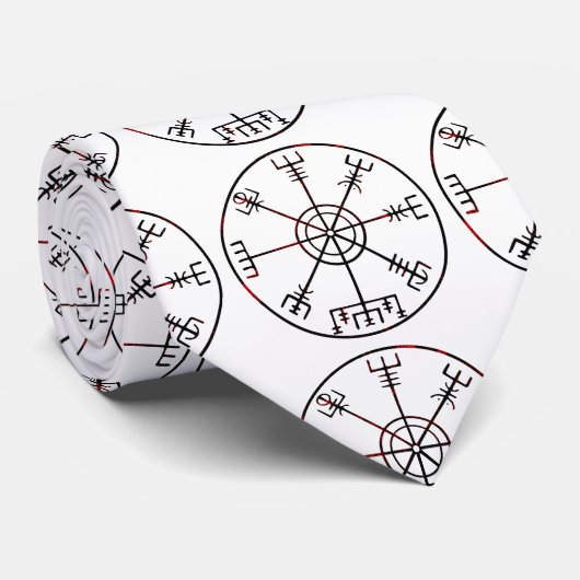 Vegvisir IJslandse beschermende runen Stropdas (Opgerold)