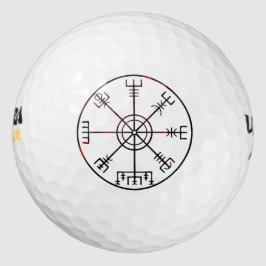 Vegvisir IJslandse Beschermende Runenstaaf Golfballen