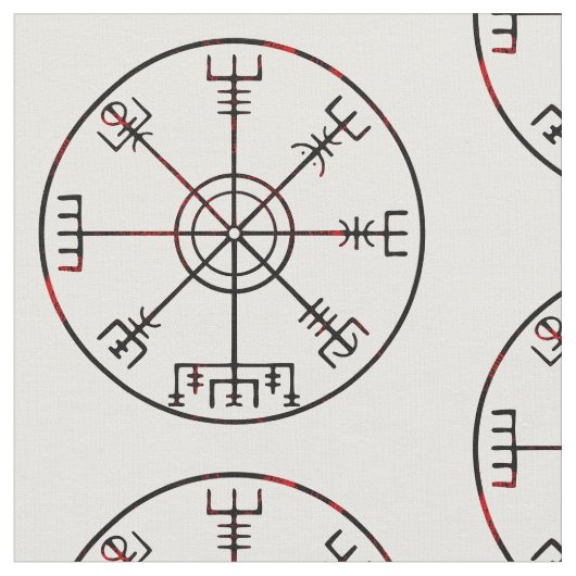 Vegvisir IJslandse beschermtrap Stof (Close Up)