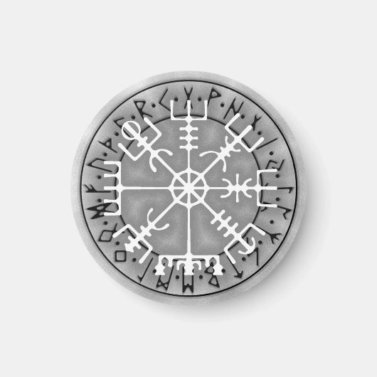 Vegvísir IJslandse magische amulettrap Magneet (Voorkant)