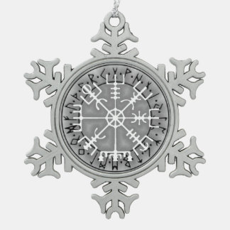 Vegvísir IJslandse magische amulettrap Tin Sneeuwvlok Ornament