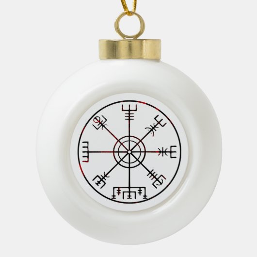 Vegvisir IJslandse Stave Keramische Bal Ornament (Voorkant)