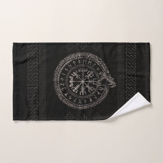 Vegvisir met Ouroboros en runes Bad Handdoek (Handdoek)
