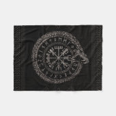 Vegvisir met Ouroboros en runes Fleece Deken (Voorkant (Horizontaal))