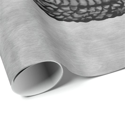 Vegvisir met Ouroboros en runes - grayscale Cadeaupapier (Rol Hoek)