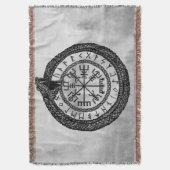 Vegvisir met Ouroboros en runes - grayscale Deken (Voorkant Verticaal)