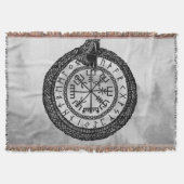 Vegvisir met Ouroboros en runes - grayscale Deken (Voorkant)
