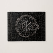 Vegvisir met Ouroboros en runes Legpuzzel (Horizontaal)