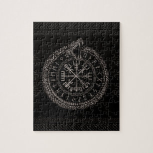 Vegvisir met Ouroboros en runes Legpuzzel