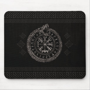 Vegvisir met Ouroboros en runes Muismat