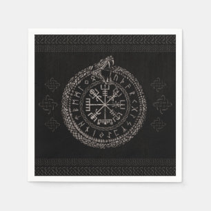 Vegvisir met Ouroboros en runes Servet