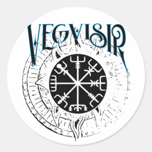 vegvisir noords verkennerskompas ronde sticker