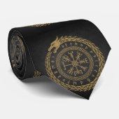 Vegvisir Noorse Slang Runencirkelontwerp Stropdas (Opgerold)