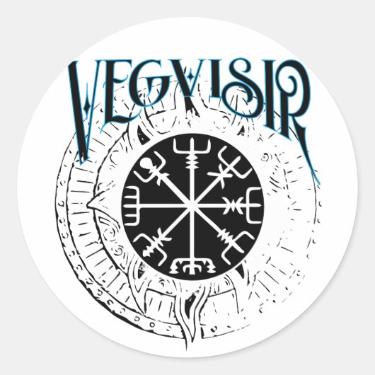 vegvisir nordic pathfinder compass ronde sticker (Voorkant)