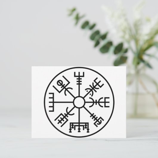 vegvisir Norse van het Symbool van Viking Schild Briefkaart (Staand voorkant)